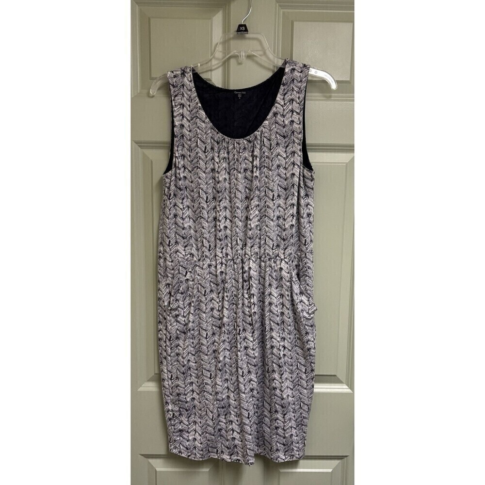 GARNET HILL Pullover Tencel Dress Size Medium Pockets Stretch Sleeveless Casual